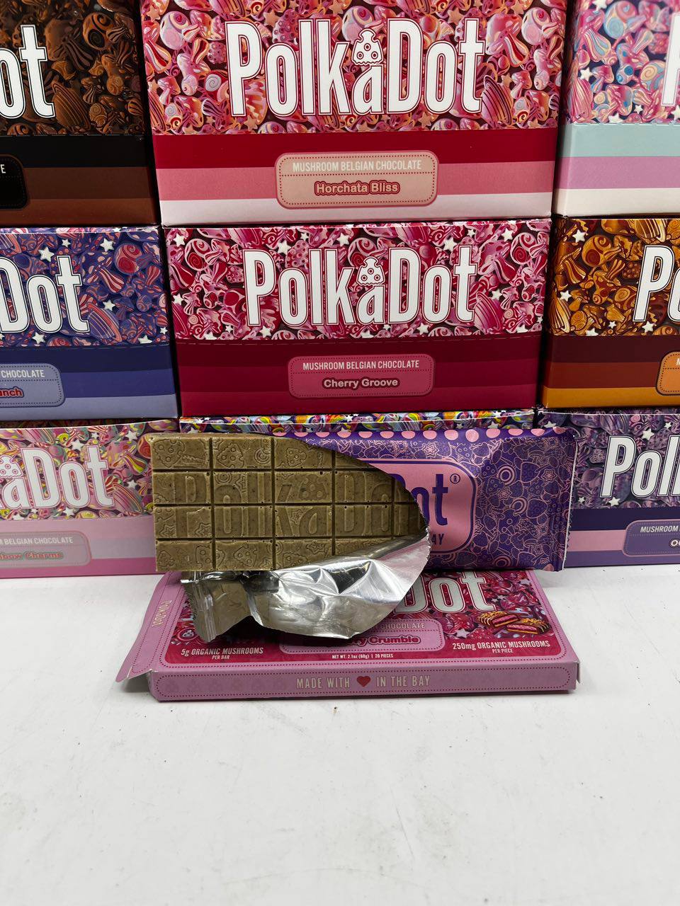 Polka dot mushroom bars